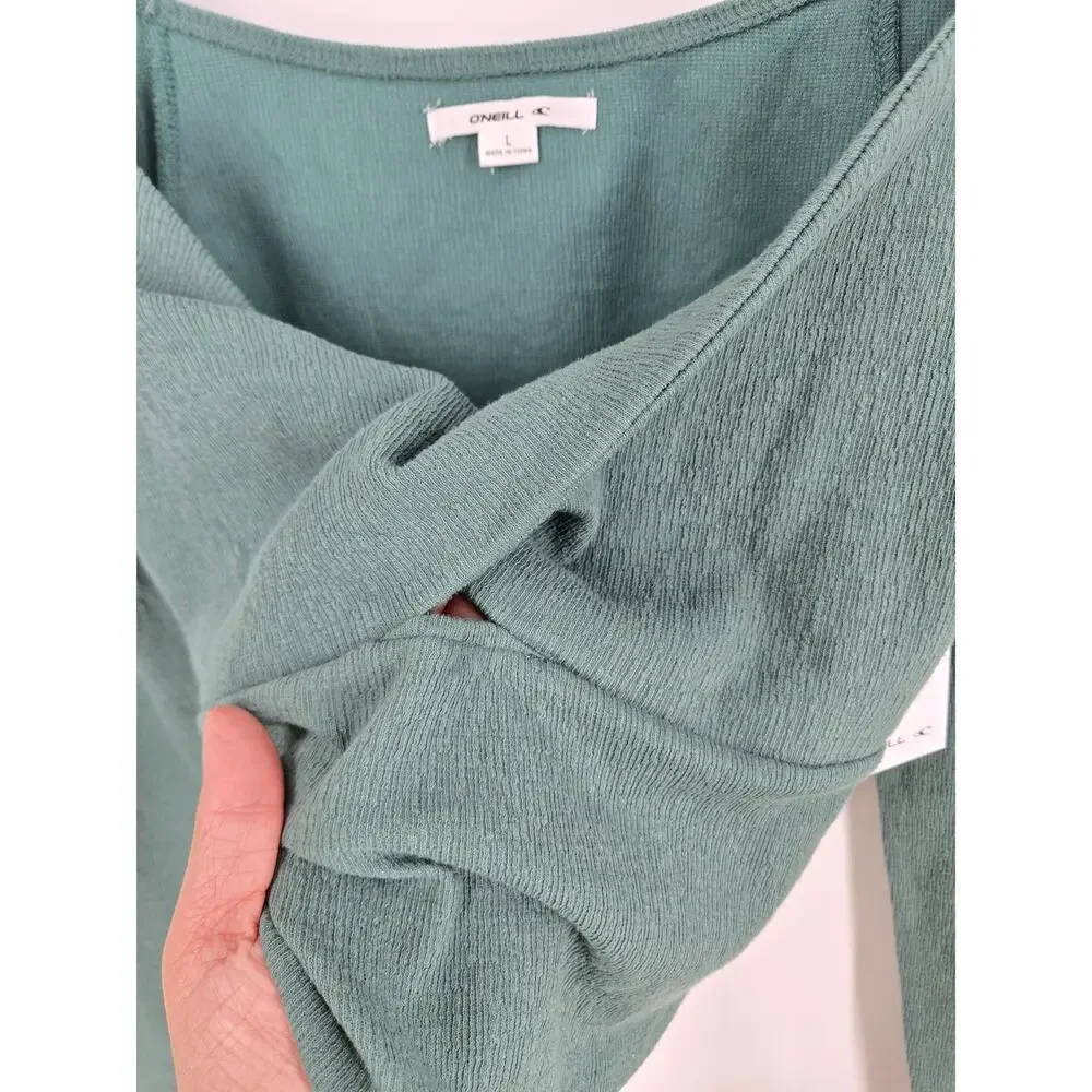 NEW O'Neill Kristina Silver Pine Long Sleeve Center Twist XL